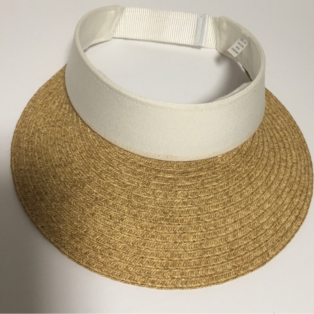 Straw Sun Visor Adjustable Hook & Loop Tale With … - image 2